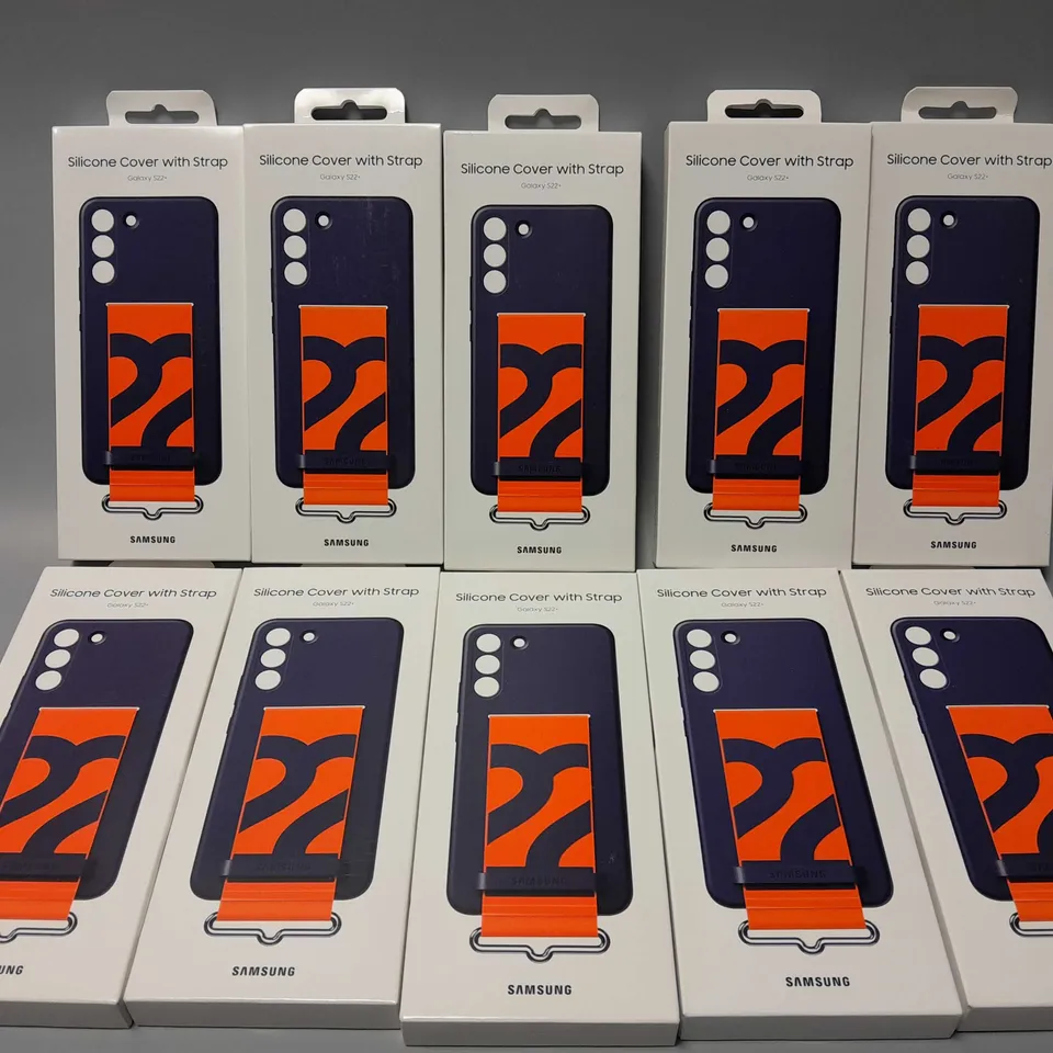 10 BOXED SAMSUNG SILICONE COVER WITH STRAP FOR GALAXY S22+