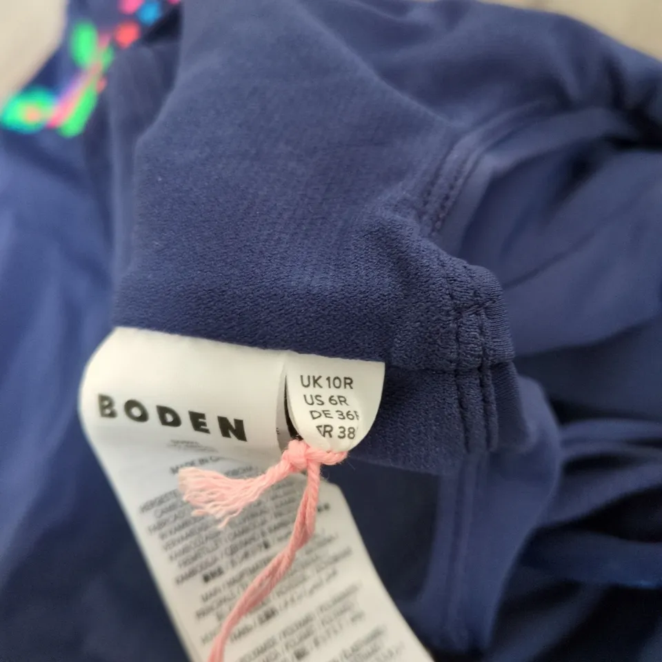 BODEN NAVY WOMEN'S ONE-PIECE SWIMSUIT WITH EMBROIDERED FLORAL DETAIL UK 10 R