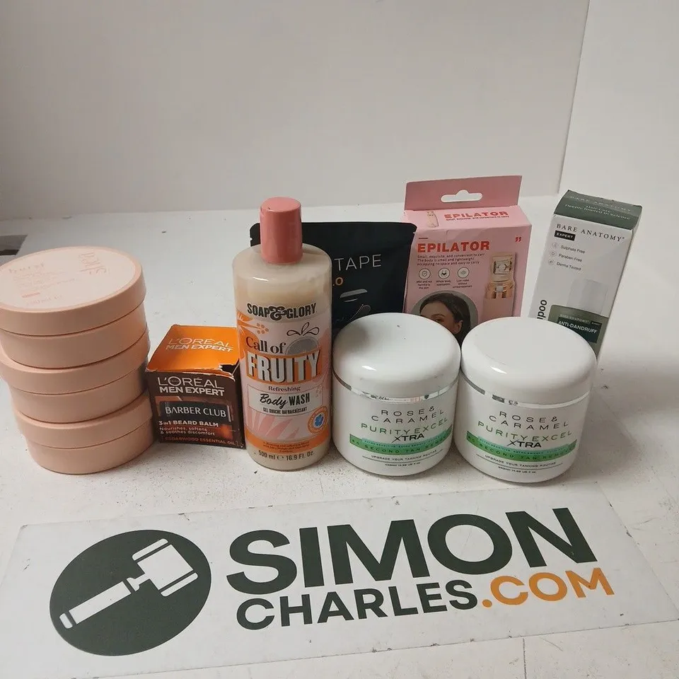 APPROXIMATELY 20 ASSORTED HEALTH & BEAUTY PRODUCTS TO INCLUDE CALL OF FRUITY BODY WASH, RISE & CARAMEL TAN REMOVER, BARE ANATOMY ANTI-DANDRUFF SHAMPOO, ETC - COLLECTION ONLY