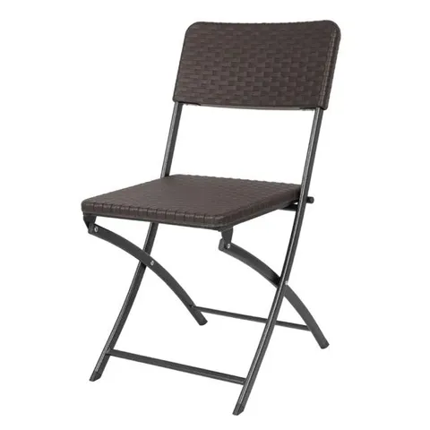 BOXED BOLERO RATTAN FOLDING CHAIRS BROWN (2 PACK)