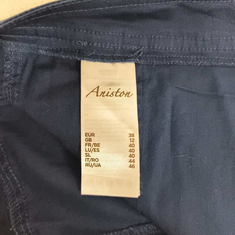 ANISTON NAVY SKIRT FRONT PATCH POCKETS WITH ZIP DETAIL SIZE 12