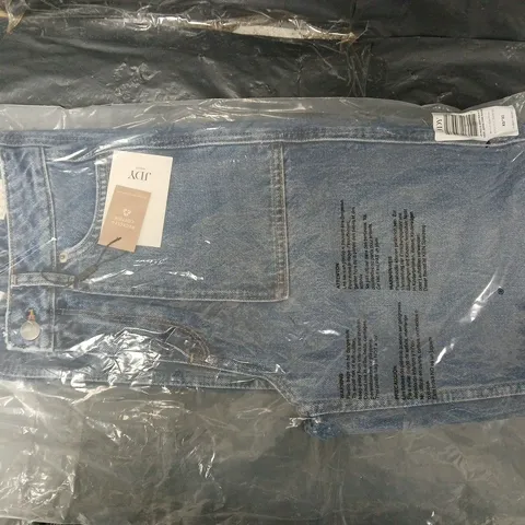 BAGGED JDY MEDIUM BLUE HIGH WAIST WIDE JEANS XS 32"
