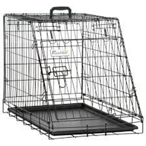 BOXED PAWHUT TRAPEZE COLLAPSIBLE DOG PET TRAVEL BOX CAGE REMOVABLE TRAY 77 X 47 X 55CM