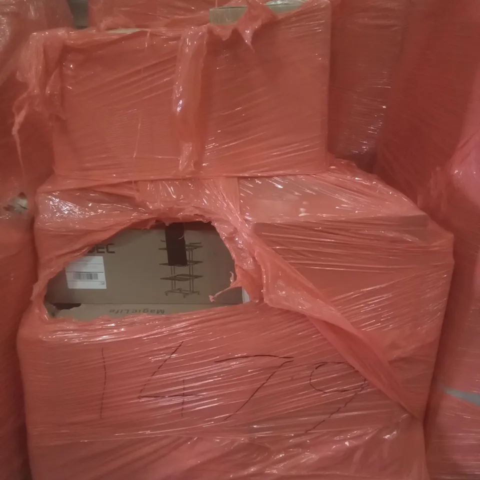 PALLET OF ASSORTED ITEMS INCLUDING HOMIDEC DRYING RACK, KMINA COMFORT CHAIR WITH HANDLES, MAGIC LIFE, PEPE TOILET RISER 4"