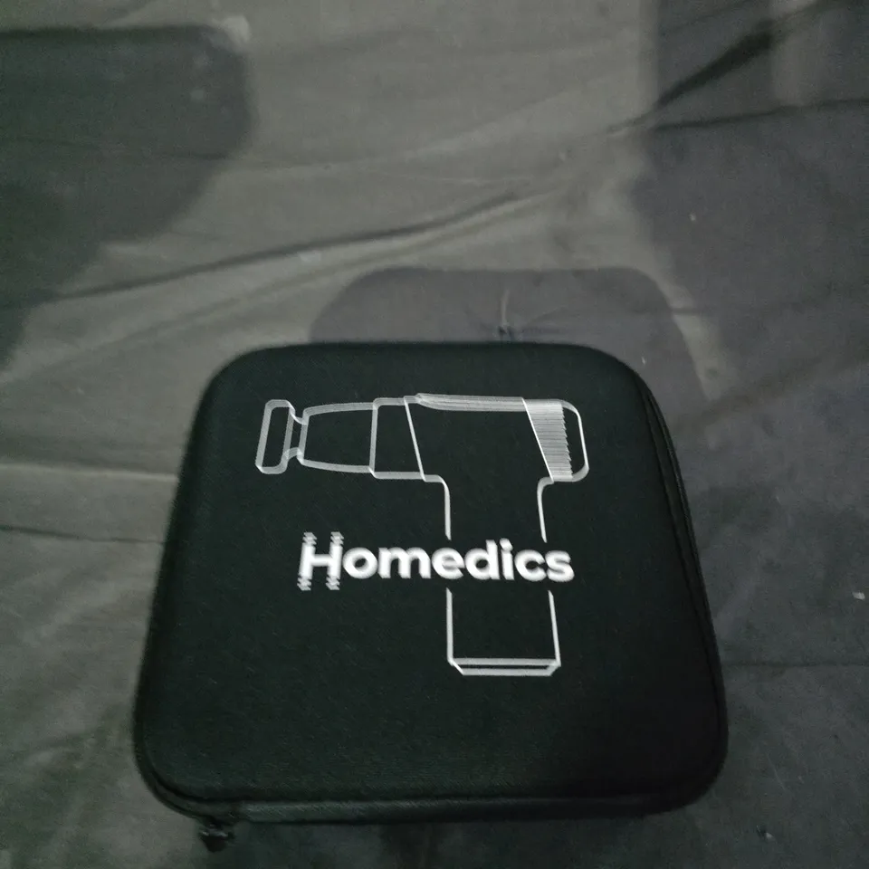 HOMEDICS HANDHELD MASSAGE GUN WITH ATTACHMENTS – CASE INCLUDED