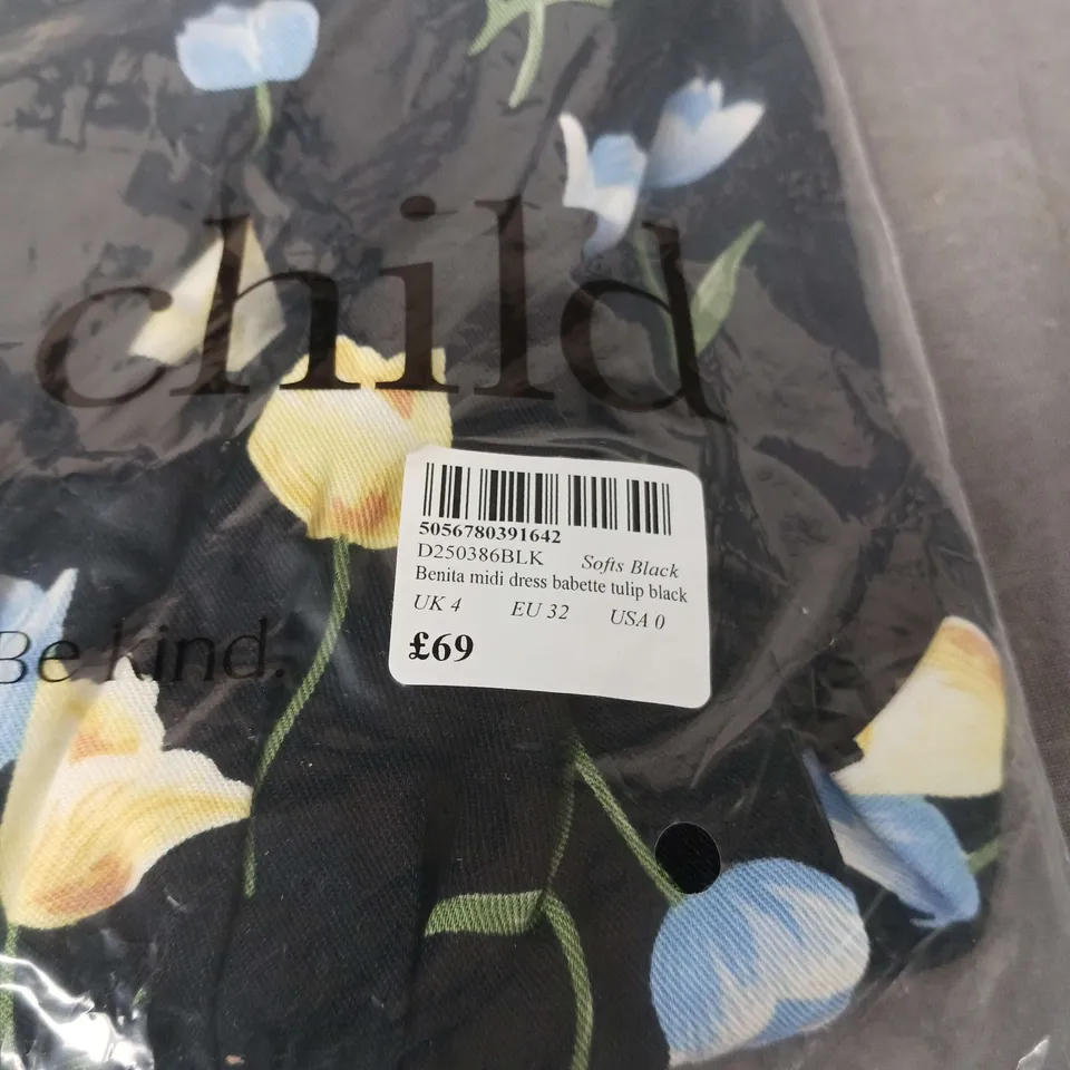 BAGGED NOBODYS CHILD BENITA MIDI DRESS - SIZE 4