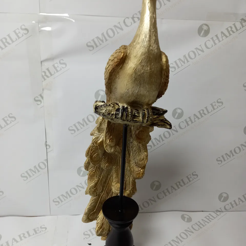 BOXED ALISON CORK GOLD PEACOCK DECOR