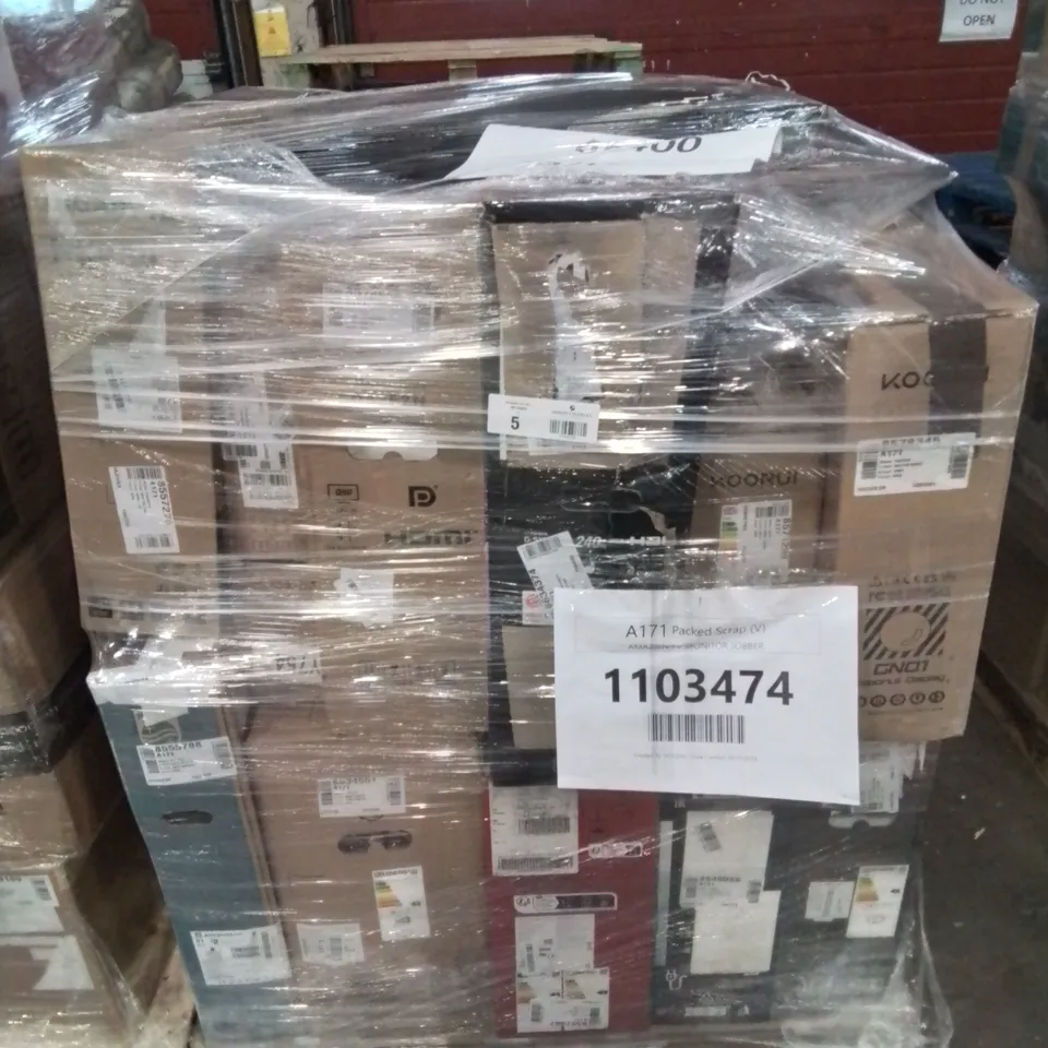 PALLET OF APPROXIMATELY 16 UNPROCESSED RAW RETURN MONITORS AND TELEVISIONS TO INCLUDE;