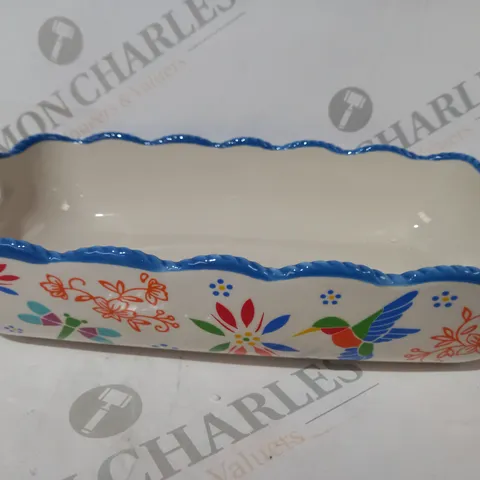 BOXED TEMP-TATIONS BY TARA CERAMIC DISH IN WHITE/MULTICOLOUR