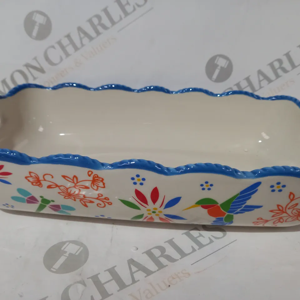 BOXED TEMP-TATIONS BY TARA CERAMIC DISH IN WHITE/MULTICOLOUR