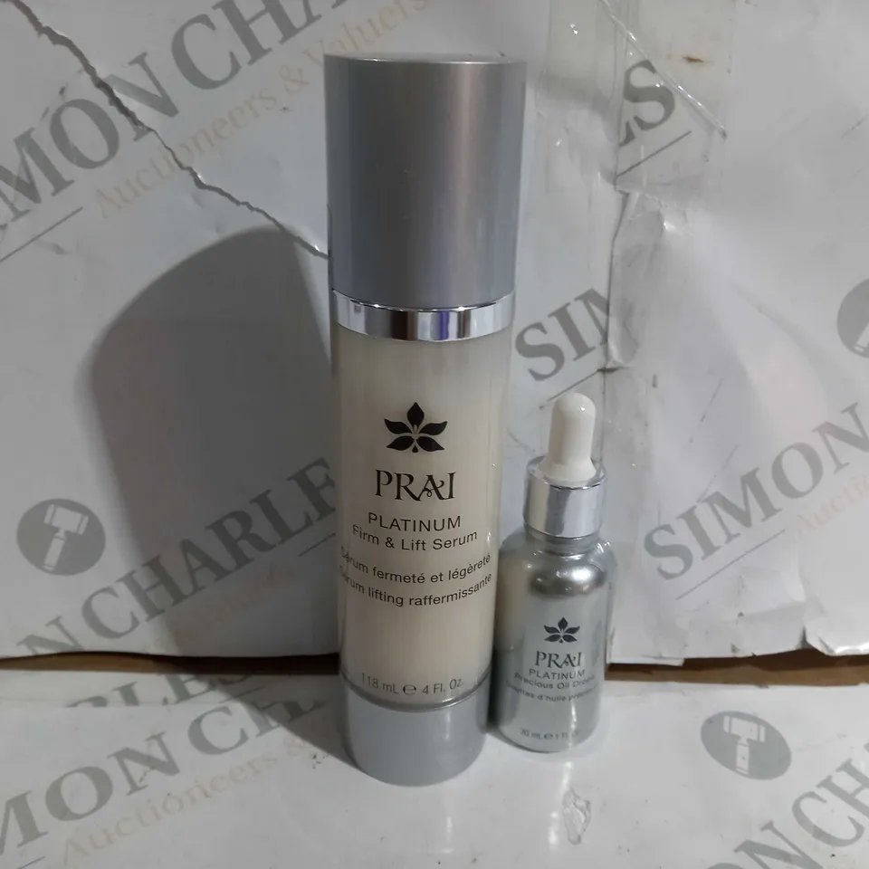 PRAI SET OF PLATINUM FIRM & LIFT SERUM + PRECIUS OIL DROPS 