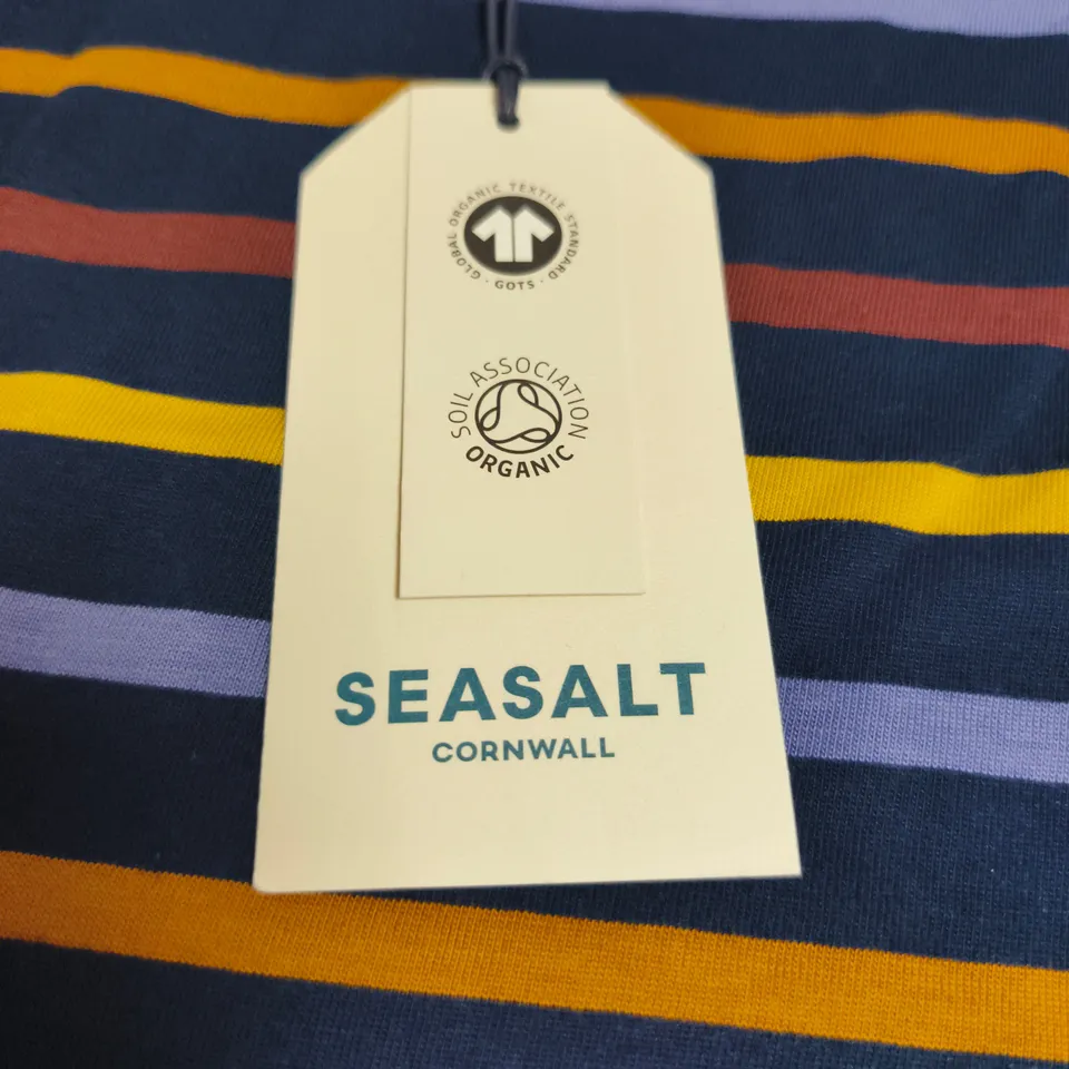 SEASALT CORNWALL SAILOR STRIPE SHIRT – QUAD BRETON BILBERRY, UK 24 (US 20, EU 52)