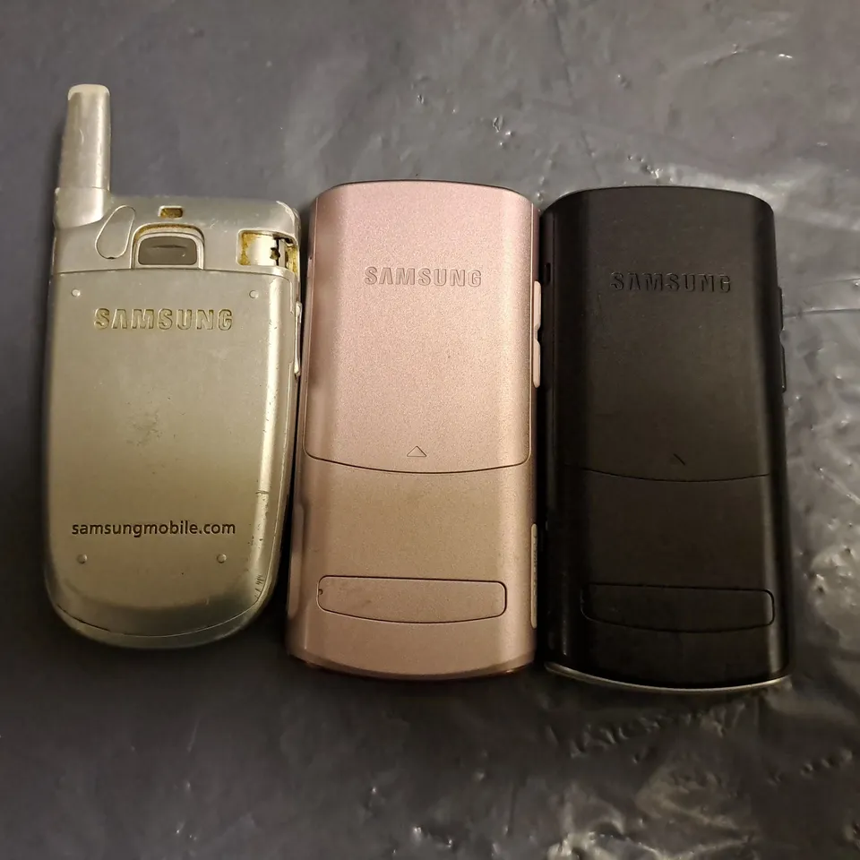 3 ASSORTED SAMSUNG PHONES TO INCLUDE C3050, SGH-P510