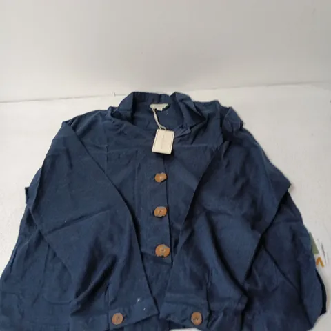 CHARLOTTE WEST WOMEN'S LONG SLEEVE SHIRT- NAVY, UK SIZE 14