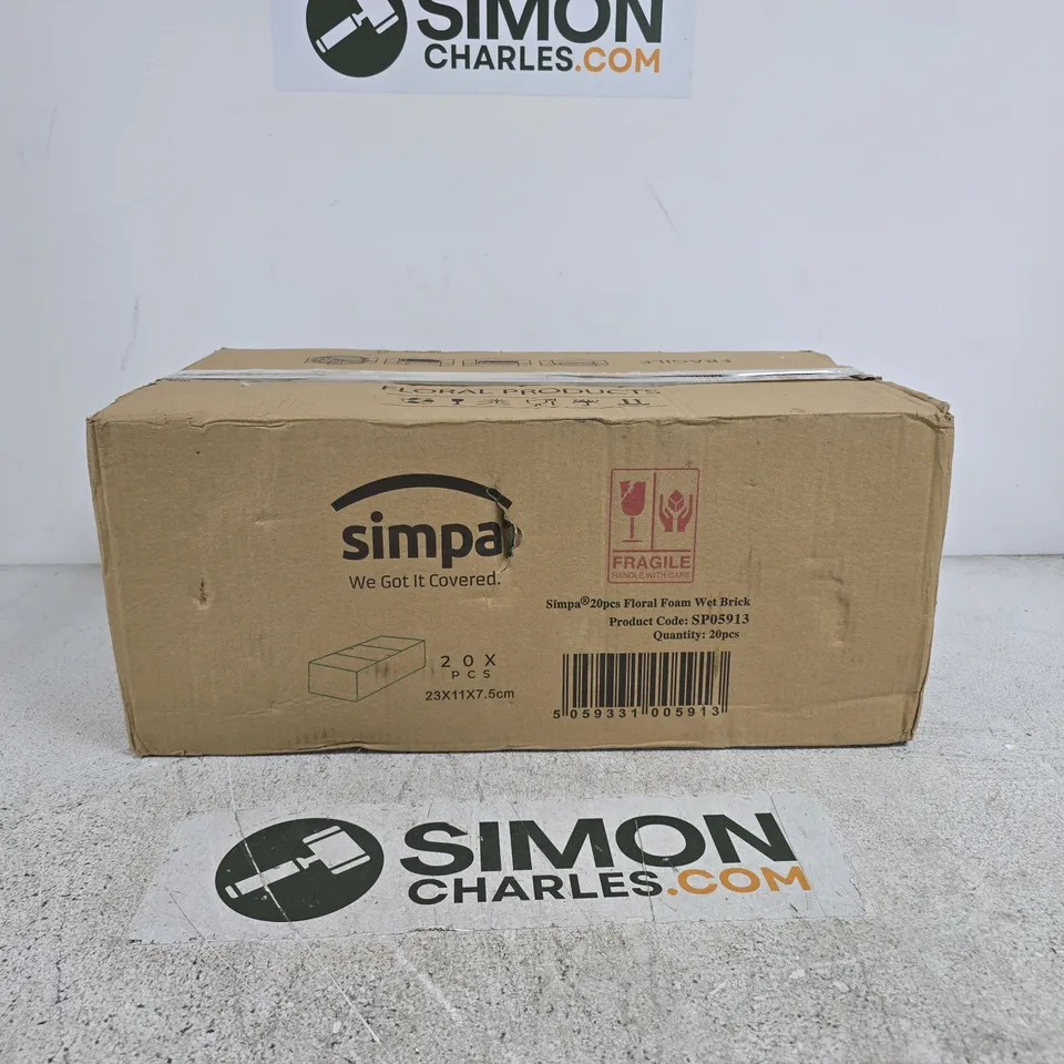 SIMPA 20 PIECE FLORAL FOAM WET BRICK GREEN