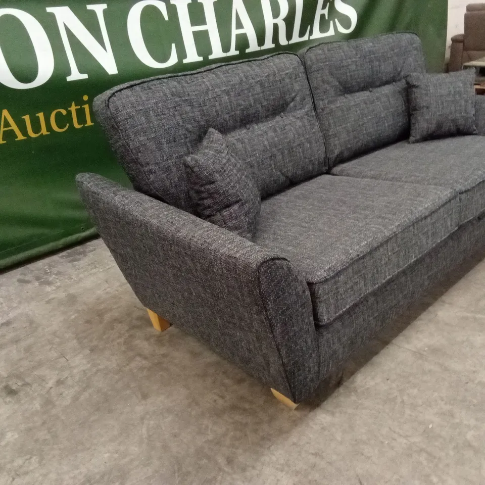 HALSTOW 3 SEATER FABRIC SOFA - CHARCOAL RRP £749