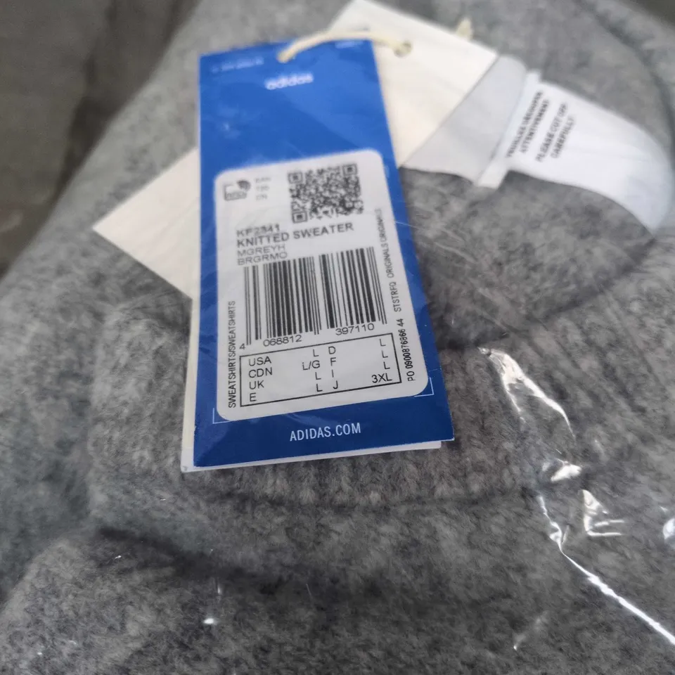 ADIDAS KNITTED SWEATER – GREY, UK L. BAGGED