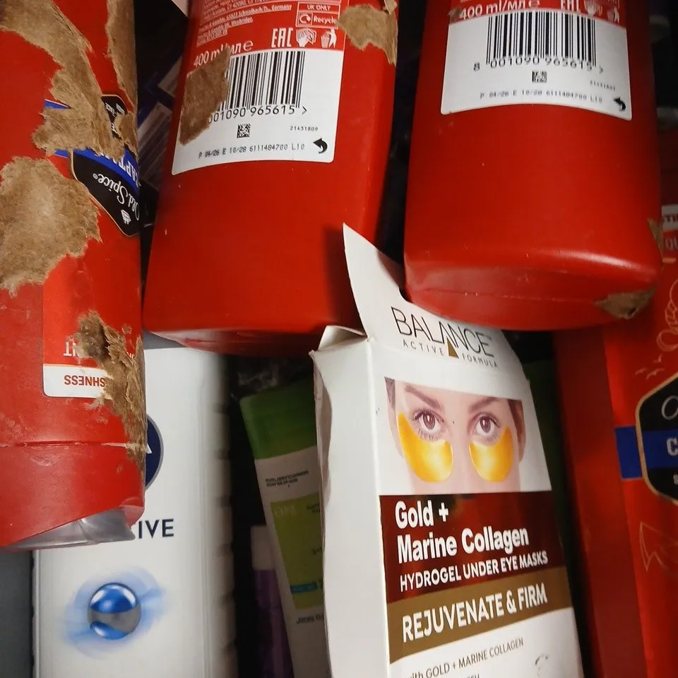 APPROX 12 ASSORTED BEAUTY PRODUCTS TO INCLUDE SLEEPT LIQUID SOAP, ONION HYDROSOL SHAMPOO, AVEENO BABY WASH, ETC