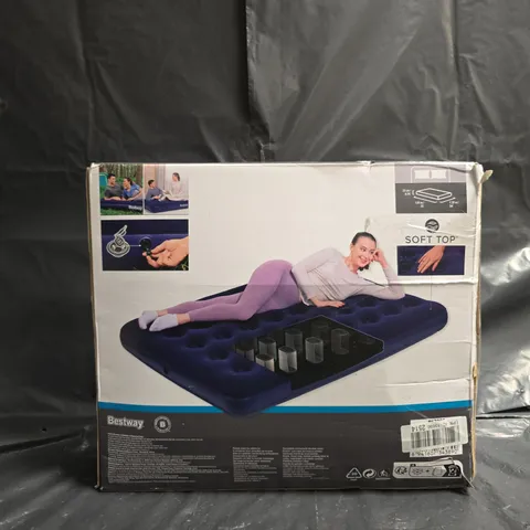 BESTWAY SOFT TOP INFLATABLE AIR MATTRESS – 1.91M X 1.37M X 22CM 