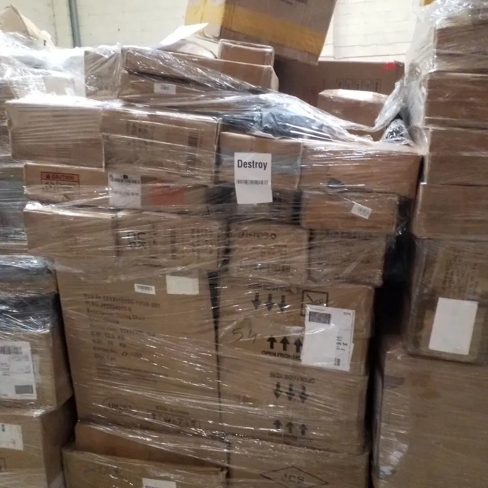 PALLET CONTAINING ASSORTED PRODUCTS INCLUDING DINING CHAIRS, PRICE COMPUTING SCALE & MUSICAL BOXING TARGET