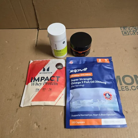 APPROXIMATELY 15 ASSORTED VITAMIN/HEALTH AID PRODUCTS TO INCLUDE MYPROTEIN, VITA BULL AND ZIPVIT