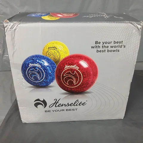 HENSELITE TIGER II LAWN BOWLS – INFERNO (SIZE 3), MEGA GRIPPED HEAVY – BOXED