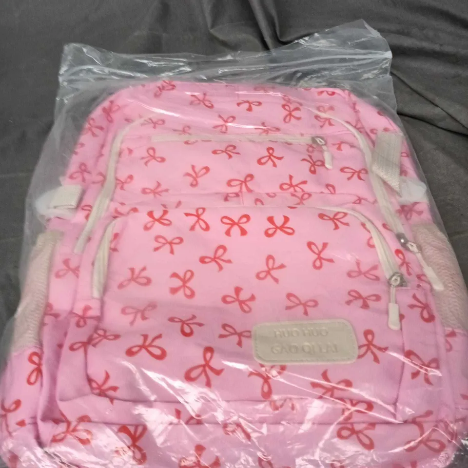 PINK CHILDREN'S RUCKSACK WITH BOW PATTERN