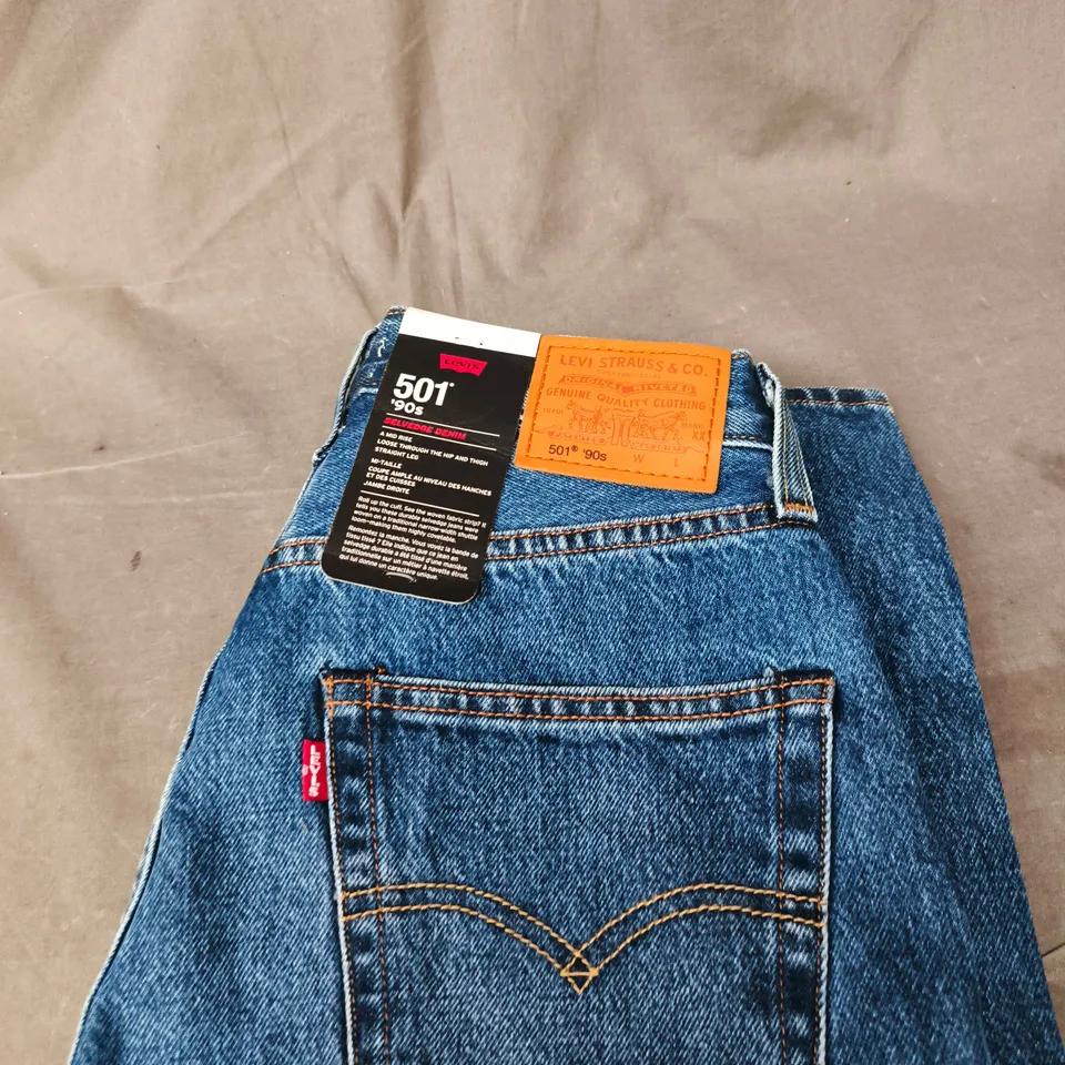 LEVI'S 501 JEANS – BLUE DENIM, 1990S VINTAGE - SIZE W24 X L32