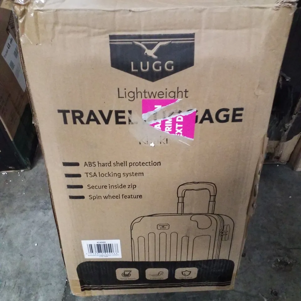 BOXED LUGG LIGHTWEIGHT TRAVEL SUITCASE - KHAKI