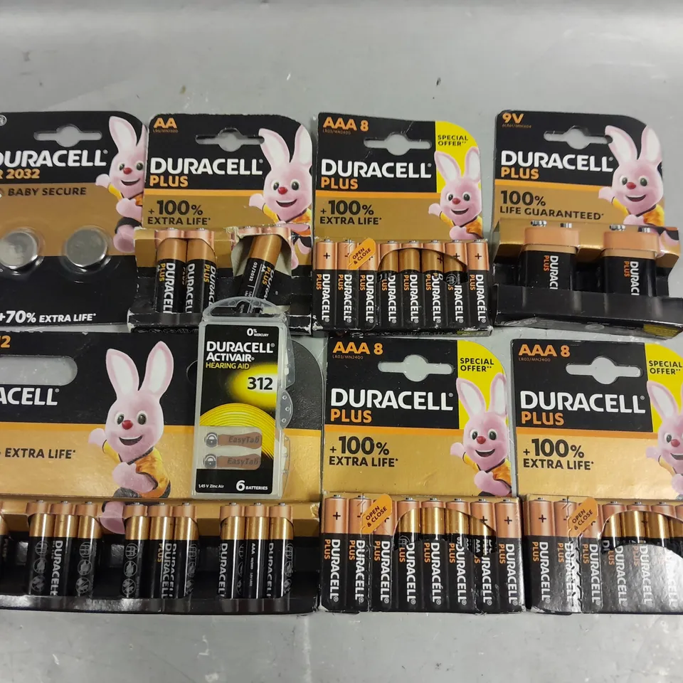LOT OF 8 PACKS OF DURACELL BATTERIES