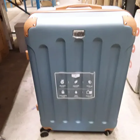 UNBOXED KEPLIN LUGG BID SIZE TRAVEL LUGGAGE WITH WHEELS SECURE LOCK SYSTEM BLUE COLOUR 