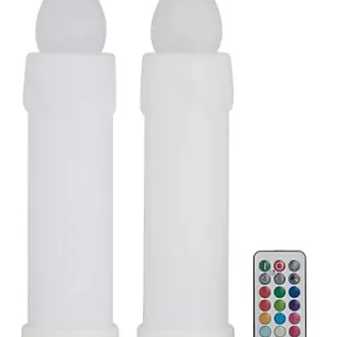 MR CHRISTMAS SET OF 2 BLOW MOLD RGB CANDLES WITH REMOTE 24 INCHES