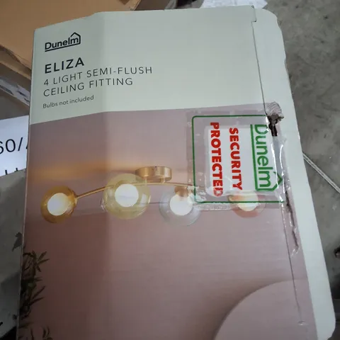 BOXED DUNELM ELIZA 4 LIGHT SEMI-FLUSH CEILING FITTING