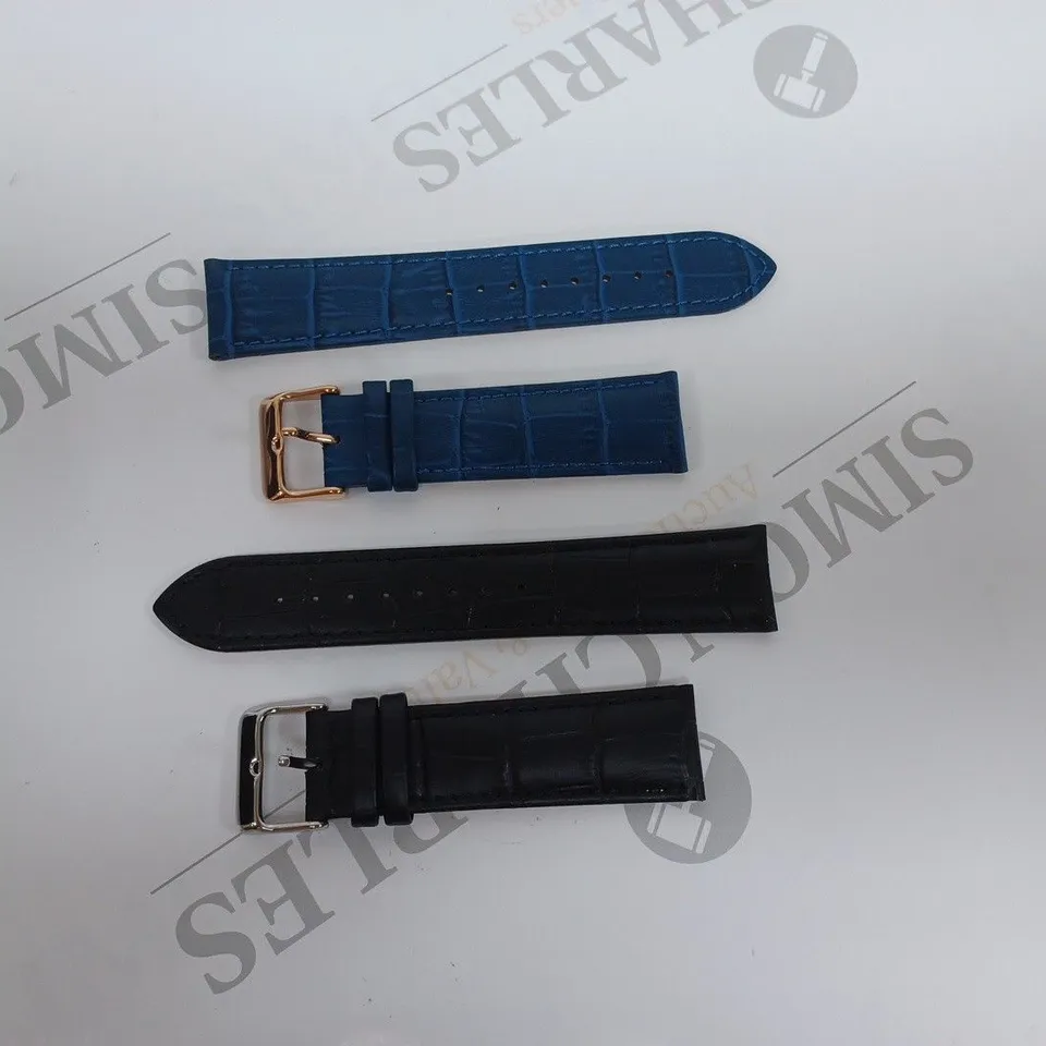 GENUINE LEATHER WATCH STRAPS X9 BLACK X1 NAVY