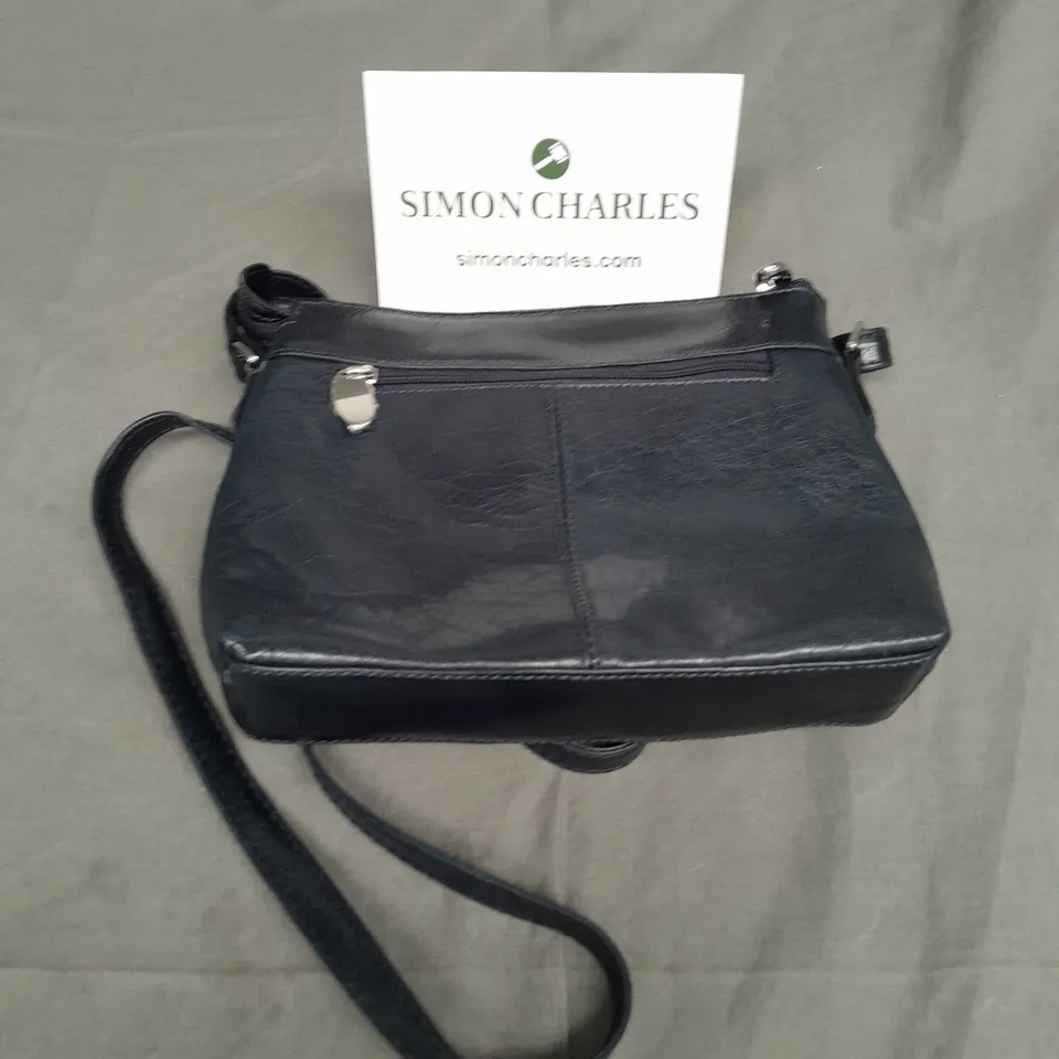 ASHWOOD LADIES HANDBAG ZIP FASTENING DARK NAVY BLUE