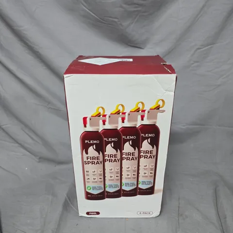 BOXED 4 PACK OF PLEMO FIRE SPRAY EXTINGUISHERS
