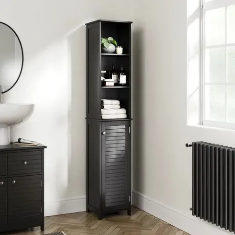 BOXED NAUTICAL TALLBOY STORAGE UNIT - BLACK (1 BOX)