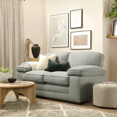 BOXED CHATHAM 2 SEATER SOFA, DOVE GREY CLASSIC PLUSH VELVET (1 BOX)