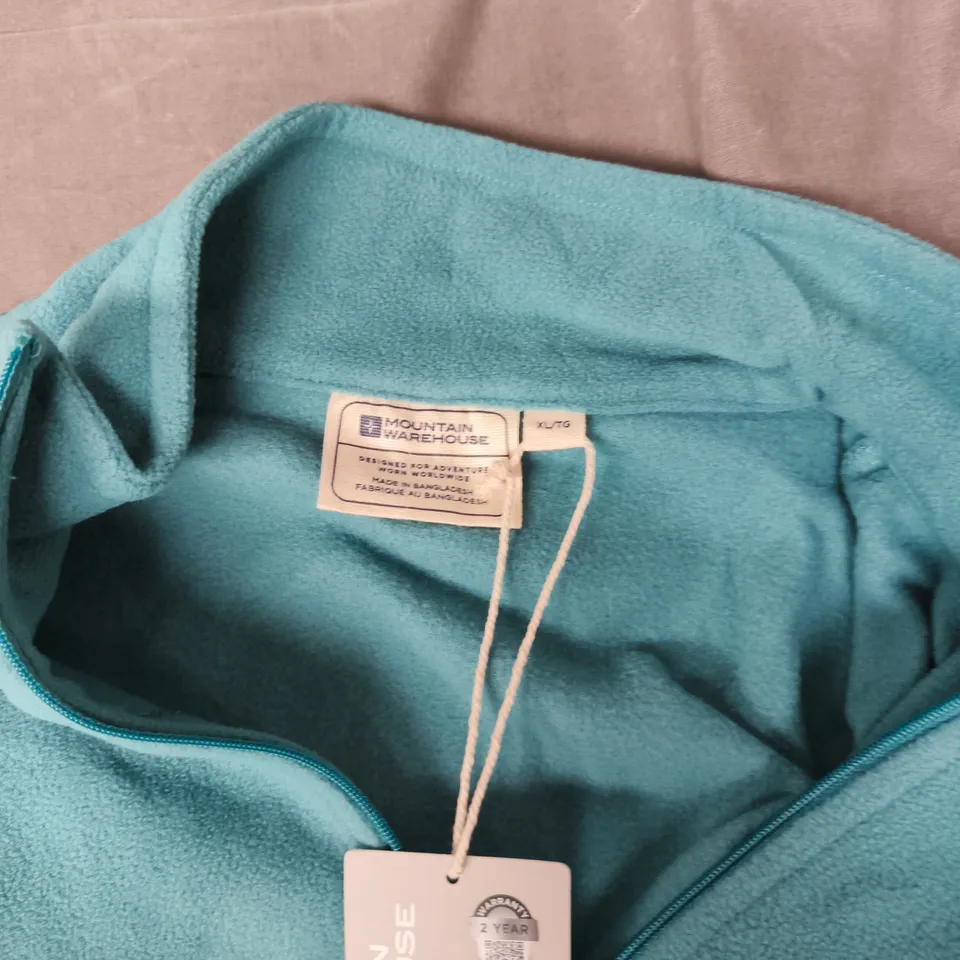 MOUNTAIN WAREHOUSE TURQUOISE FLEECE JACKET – ZIP-NECK, UK SIZE XL