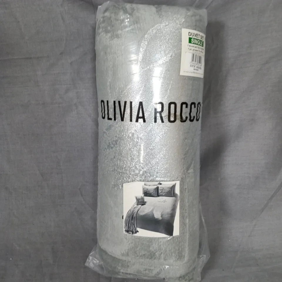 BAGGED OLIVIA ROCCO SINGLE DUVET SET IN GREY
