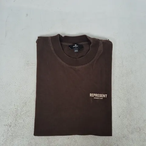 REPRESENT OWNERS CLUB T-SHIRT IN BROWN SIZE SMALL