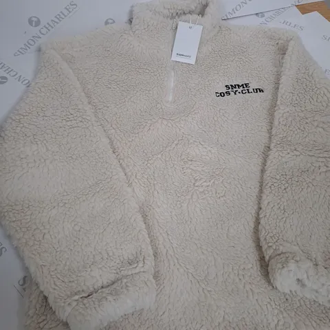 COSY-CLUB SNME FLUFFY QUARTER ZIP JUMPER - SIZE MEDIUM