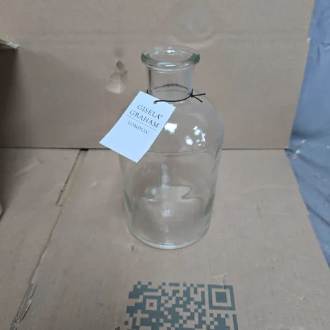 GISELA GRAHAM - LARGE GLASS BOTTLE VASE CLEAR - BOX OF APPROXIMATELY 12PCS 