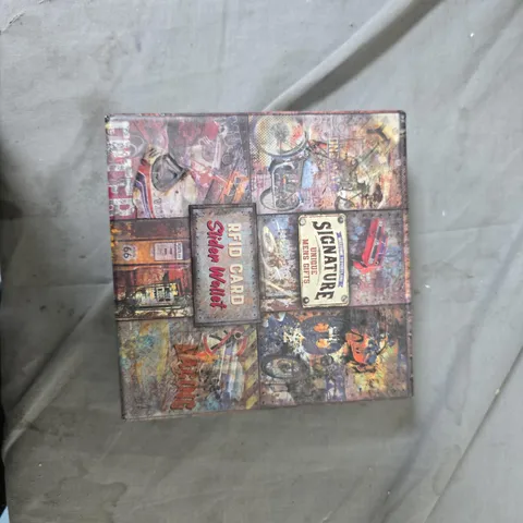 LEATHER RFID-BLOCKING ZIP WALLET WITH STRAP CLOSURE