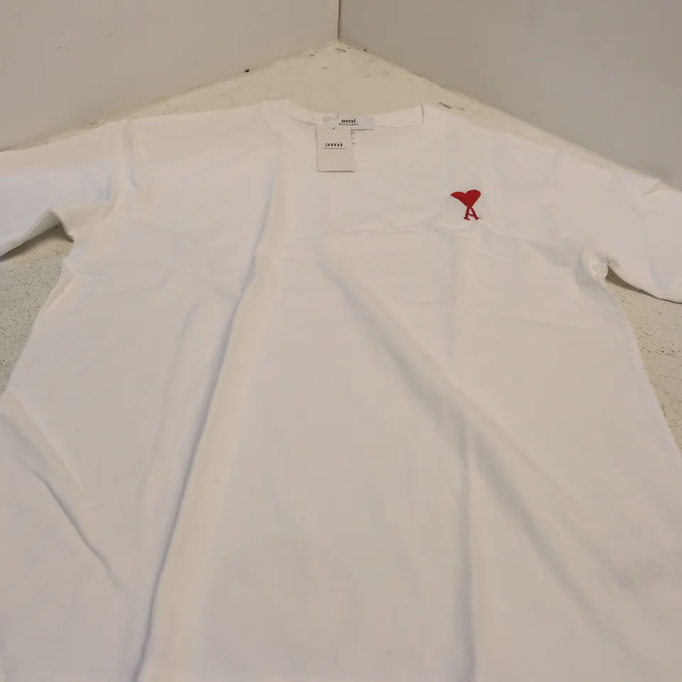 AMI ALEXANDRE MATTIUSSI WHITE T-SHIRT – MEN'S L