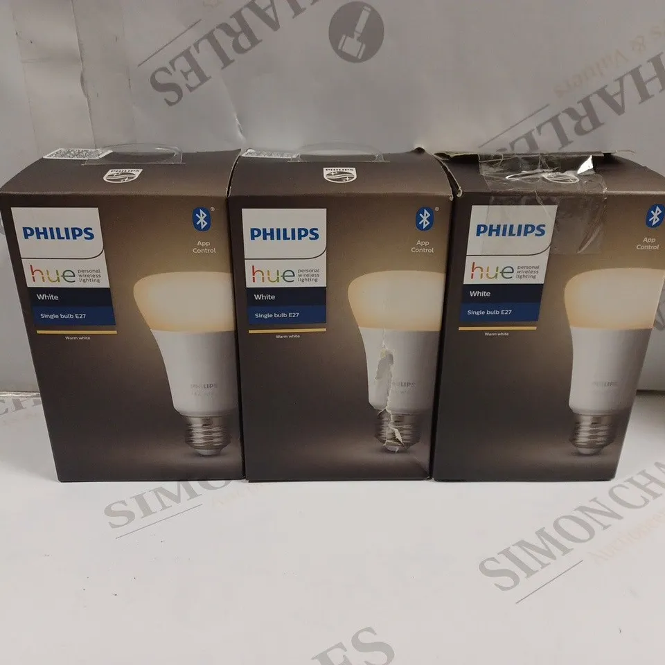 3 X BOXED PHILIPS HUE WHITE SINGLE LED BULB - E27