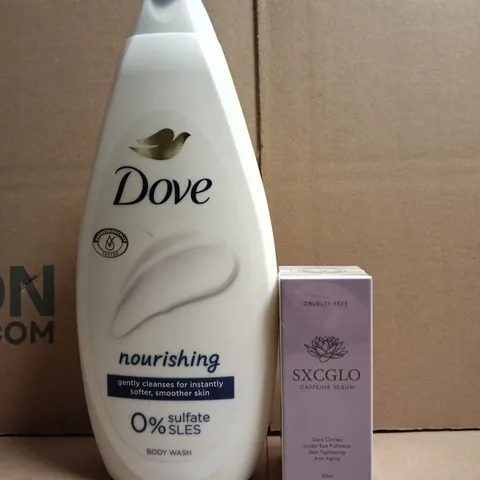 APPROXIMATELY 10 ASSORTED COSMETIC ITEMS TO INCLUDE DOVE, SXCGLO, ETC - COLLECTION ONLY