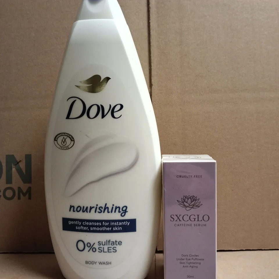 APPROXIMATELY 10 ASSORTED COSMETIC ITEMS TO INCLUDE DOVE, SXCGLO, ETC - COLLECTION ONLY