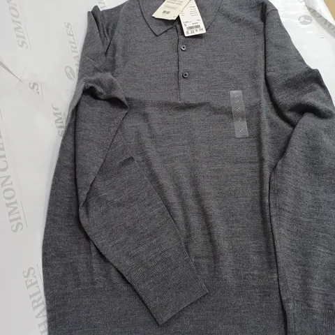 UNI QLO EXTRA FINE MERINO POLO - SMALL