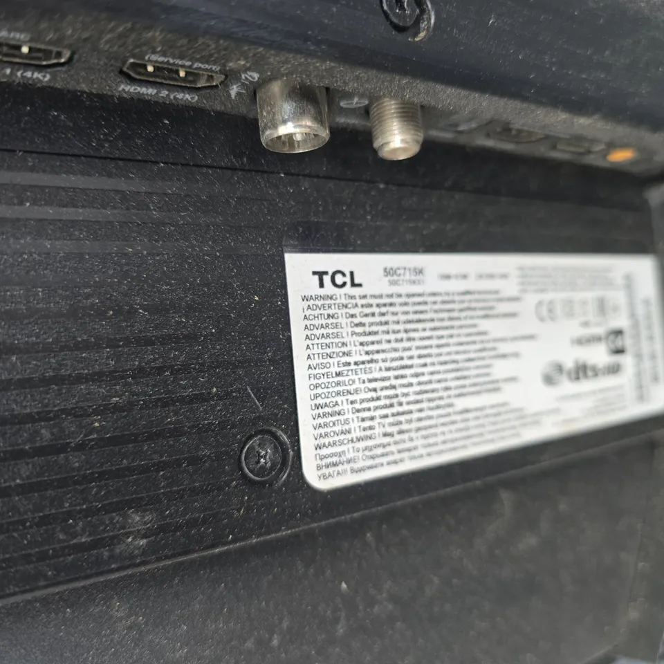 TCL 50-INCH LED TV – MODEL 50C715K-UNTESTED 